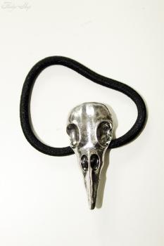 Totenkopf Krähe Haargummi Crow Skull